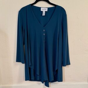 Joseph Ribkoff Nightfall Draped Henley Top Style 223102